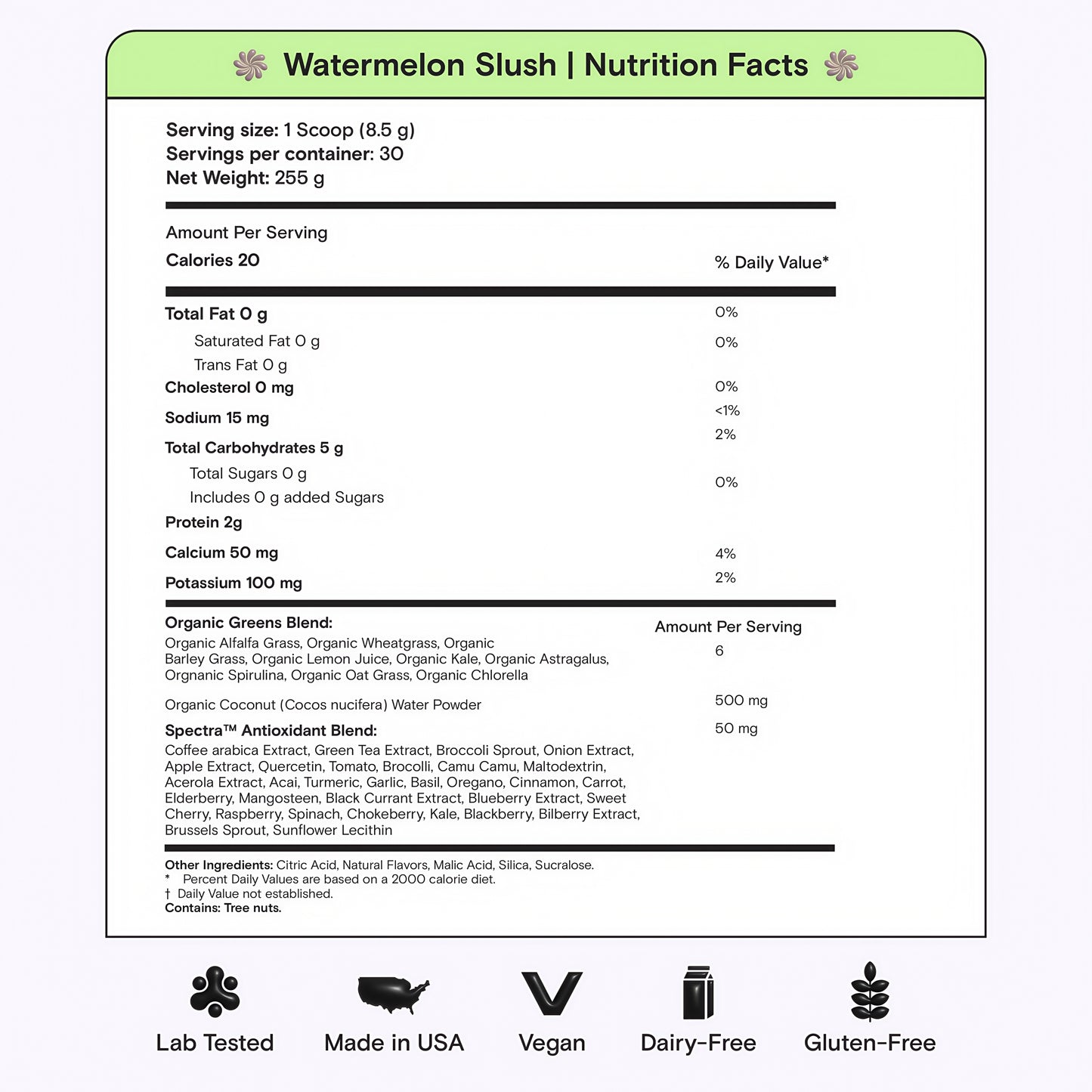 Kiala Nutrition Super Greens Watermelon Slush 30 Servings